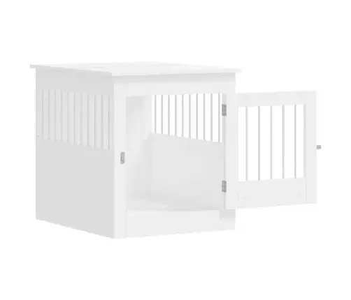 Suņu Būris, Balts, 64,5X80X71 Cm, Inženierijas Koks Vidaxl