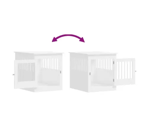 Suņu Būris, Balts, 64,5X80X71 Cm, Inženierijas Koks Vidaxl