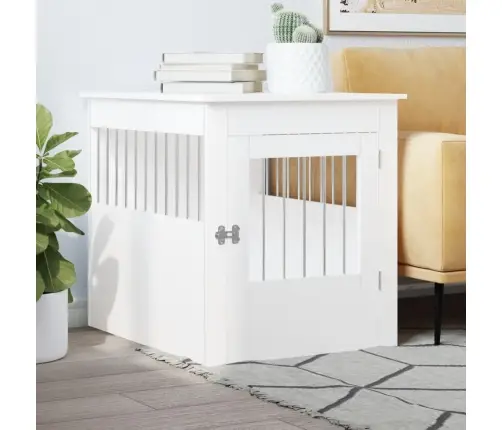 Suņu Būris, Balts, 64,5X80X71 Cm, Inženierijas Koks Vidaxl