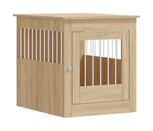 Suņu Būris, Ozolkoka Krāsa, 64,5X80X71 Cm, Inženierijas Koks Vidaxl