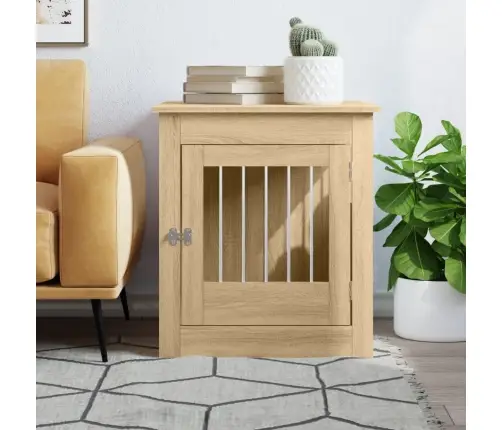 Suņu Būris, Ozolkoka Krāsa, 64,5X80X71 Cm, Inženierijas Koks Vidaxl