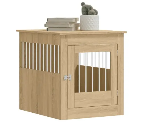 Suņu Būris, Ozolkoka Krāsa, 64,5X80X71 Cm, Inženierijas Koks Vidaxl