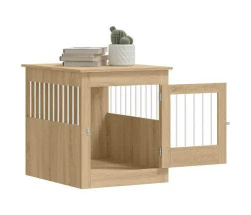 Suņu Būris, Ozolkoka Krāsa, 64,5X80X71 Cm, Inženierijas Koks Vidaxl