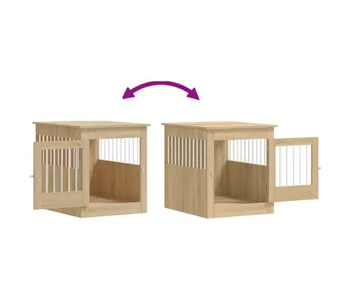 Suņu Būris, Ozolkoka Krāsa, 64,5X80X71 Cm, Inženierijas Koks Vidaxl