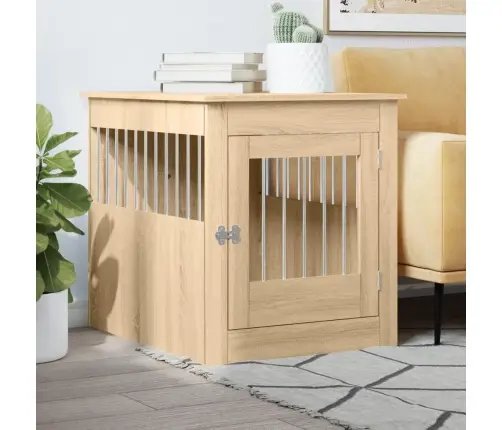 Suņu Būris, Ozolkoka Krāsa, 64,5X80X71 Cm, Inženierijas Koks Vidaxl
