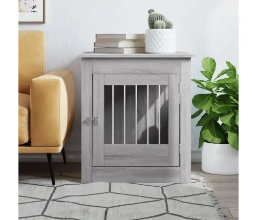 Suņu Būris, Pelēka Ozola, 64,5X80X71 Cm, Inženierijas Koks Vidaxl