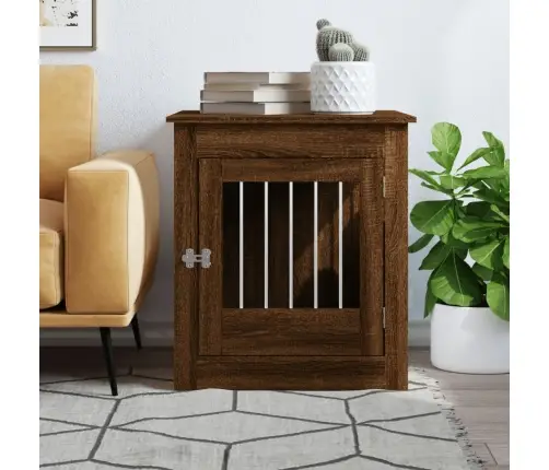 Suņu Būris, Ozolkoka Krāsa, 64,5X80X71 Cm, Inženierijas Koks Vidaxl