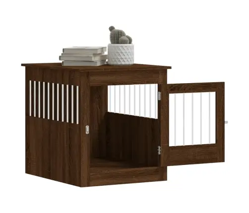 Suņu Būris, Ozolkoka Krāsa, 64,5X80X71 Cm, Inženierijas Koks Vidaxl