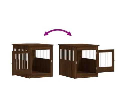 Suņu Būris, Ozolkoka Krāsa, 64,5X80X71 Cm, Inženierijas Koks Vidaxl