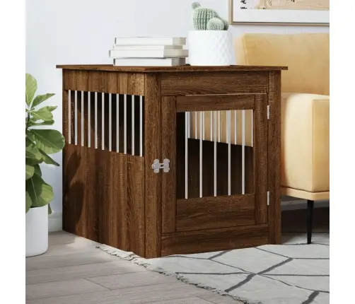 Suņu Būris, Ozolkoka Krāsa, 64,5X80X71 Cm, Inženierijas Koks Vidaxl
