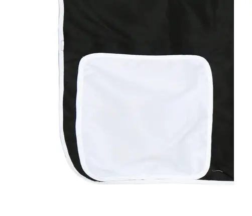 Laste Kõrge Voodi Kardinatega, Valge/Must, 90X190 cm Männipuit