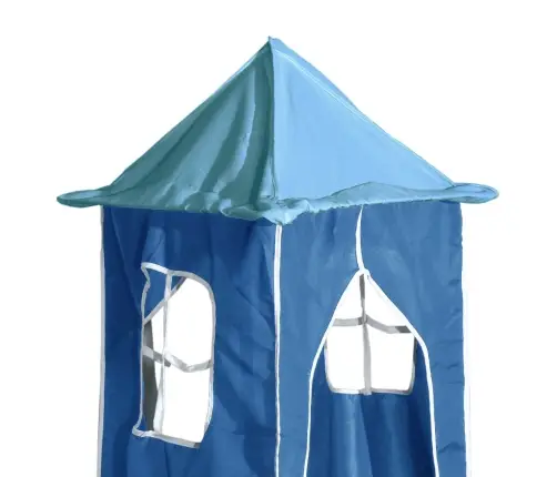 Laste Kõrge Voodi Torniga, Sinine, 80 X 200 cm Männipuit