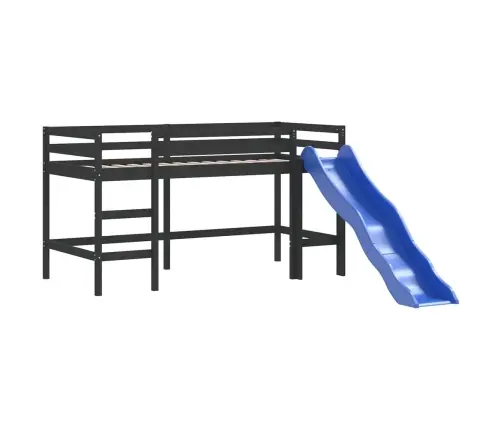 Bērnu Augstā Gulta Ar Torni, Zila, 80X200 Cm, Priedes Koks Vidaxl