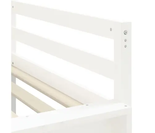 Laste Kõrge Voodi Torniga, Valge/Must, 80 X 200 cm Männipuit