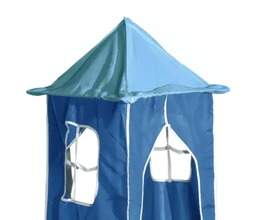 Bērnu Augstā Gulta Ar Torni, Zila, 80X200 Cm, Priedes Koks Vidaxl