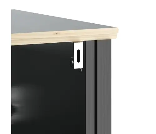 2-Osaline Vannitoa Mööblikomplekt "Berg", Must, Männipuit