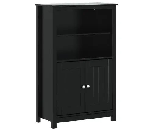 Trīsdaļīgs Vannasistabas Skapītis Berg, Melns, Priedes Koks Vidaxl