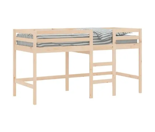 Bērnu Gulta Ar Trepēm, 90X200 Cm, Priedes Masīvkoks Vidaxl