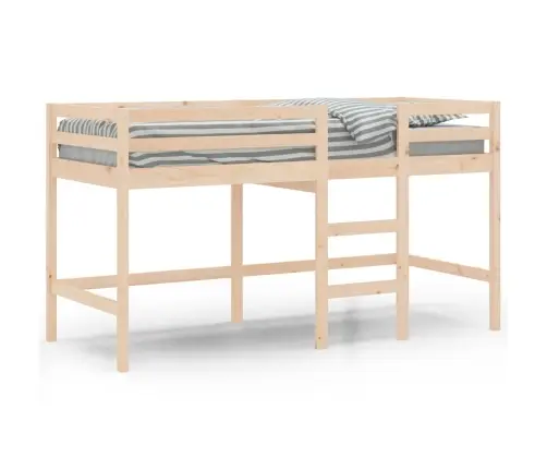 Laste Kõrge Voodi Redeliga, 90 X 190 cm Männipuit
