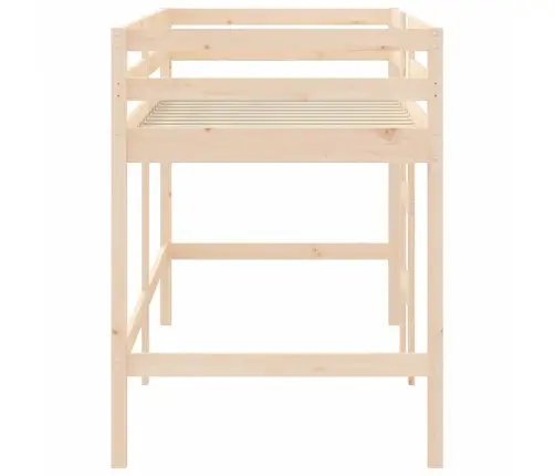 Laste Kõrge Voodi Redeliga, 90 X 190 cm Männipuit