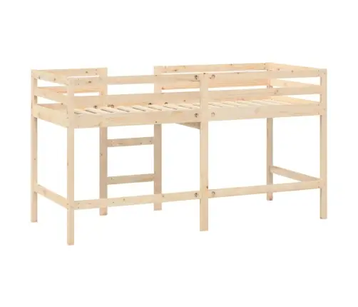 Laste Kõrge Voodi Redeliga, 90 X 190 cm Männipuit