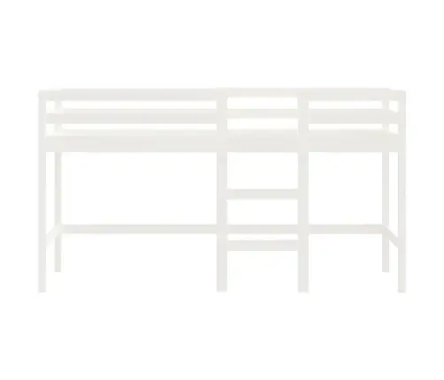 Laste Kõrge Voodi Redeliga, Valge, 90 X 190 cm Männipuit