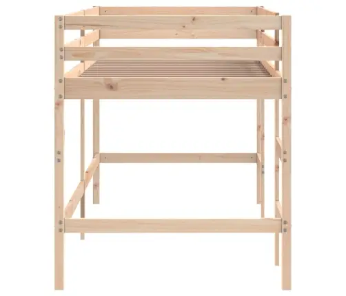 Bērnu Gulta Ar Trepēm, 80X200 Cm, Priedes Masīvkoks Vidaxl