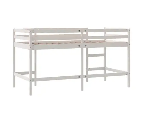 Bērnu Gulta Ar Trepēm, Balts, 90X200 Cm, Priedes Masīvkoks Vidaxl