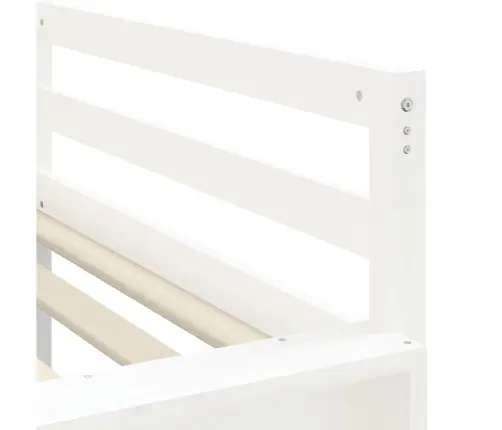 Aukšta Vaikiška Lova Su Čiuožykla, Balta, 80X200cm Pušis