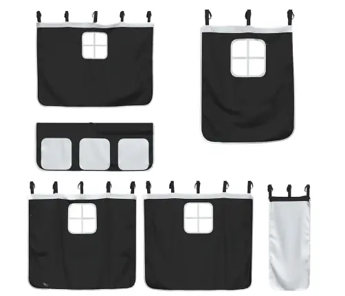 Aizkari Augstajai Gultai, Melni Ar Baltu, Poliesters Vidaxl