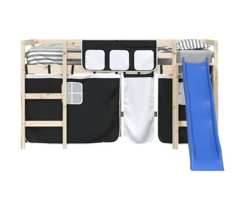 Aizkari Augstajai Gultai, Melni Ar Baltu, Poliesters Vidaxl