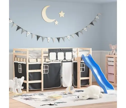 Aizkari Augstajai Gultai, Melni Ar Baltu, Poliesters Vidaxl