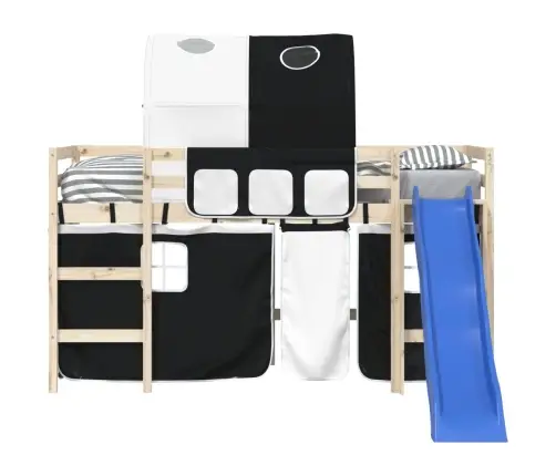 Aizkari Augstajai Gultai Ar Tuneli, Melni Ar Baltu, Poliesters Vidaxl