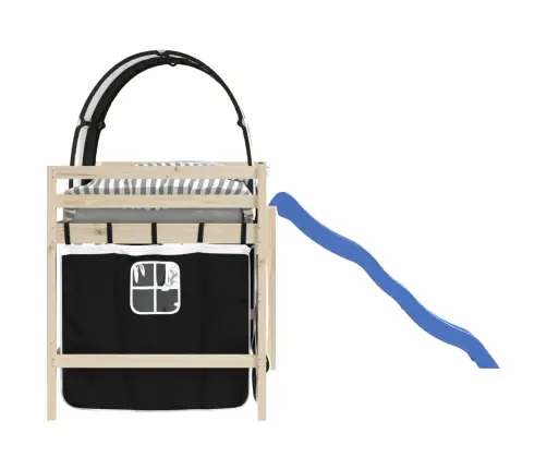 Aizkari Augstajai Gultai Ar Tuneli, Melni Ar Baltu, Poliesters Vidaxl