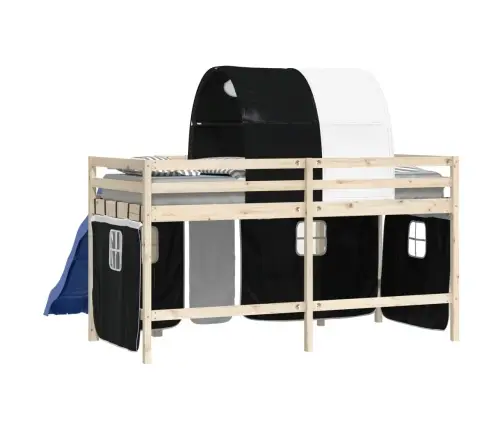 Aizkari Augstajai Gultai Ar Tuneli, Melni Ar Baltu, Poliesters Vidaxl