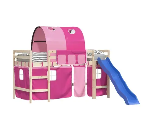 Aizkari Augstajai Gultai Ar Tuneli, Rozā, Poliesters Vidaxl