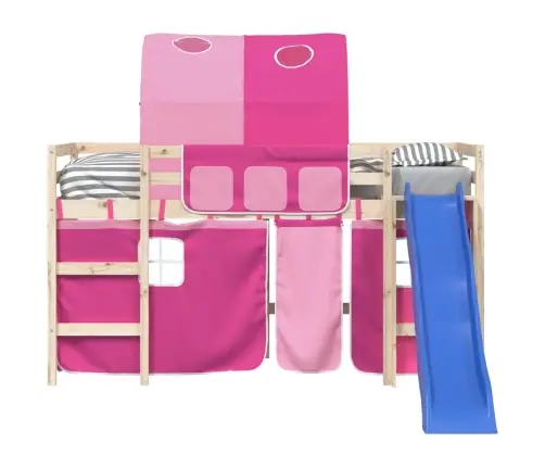 Aizkari Augstajai Gultai Ar Tuneli, Rozā, Poliesters Vidaxl