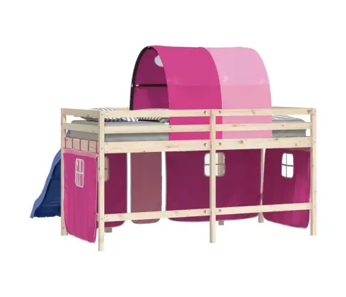 Aizkari Augstajai Gultai Ar Tuneli, Rozā, Poliesters Vidaxl