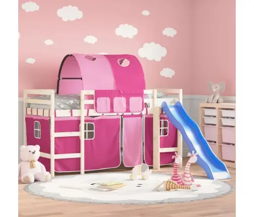 Aizkari Augstajai Gultai Ar Tuneli, Rozā, Poliesters Vidaxl