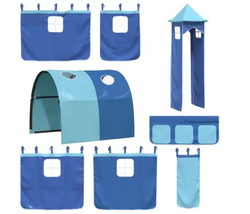 Aizkari Augstajai Gultai Ar Tuneli Un Torni, Zili Vidaxl