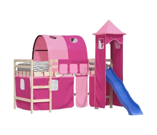 Aizkari Augstajai Gultai Ar Tuneli Un Torni, Rozā Vidaxl