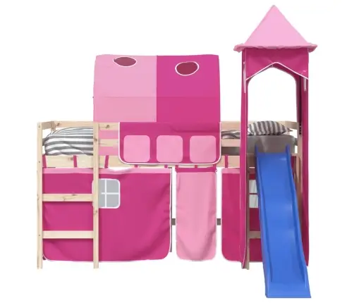 Aizkari Augstajai Gultai Ar Tuneli Un Torni, Rozā Vidaxl