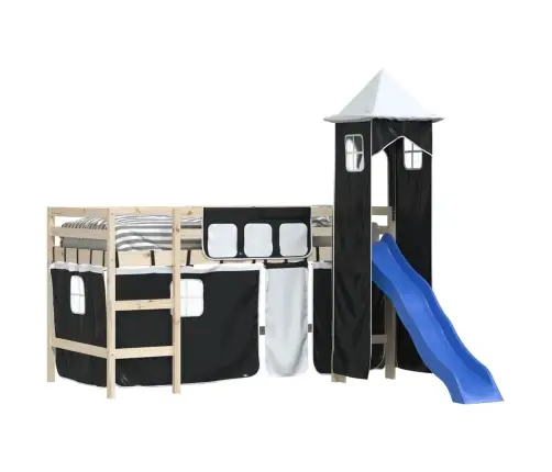 Kardinad Ja Torn Kõrgele Voodile, Valge Ja Must, Polüester