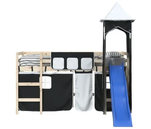 Kardinad Ja Torn Kõrgele Voodile, Valge Ja Must, Polüester