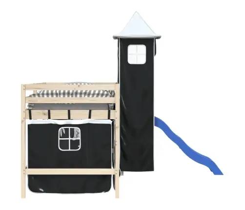 Kardinad Ja Torn Kõrgele Voodile, Valge Ja Must, Polüester