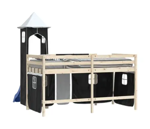 Kardinad Ja Torn Kõrgele Voodile, Valge Ja Must, Polüester