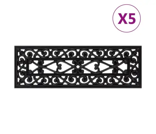 Kāpņu Paklāji, 5 Gab., 25X75 Cm, Gumija Vidaxl