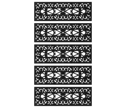 Kāpņu Paklāji, 5 Gab., 25X75 Cm, Gumija Vidaxl