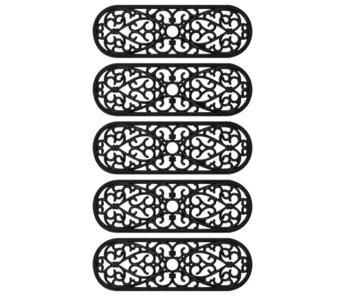 Kāpņu Paklāji, 5 Gab., 25X75 Cm, Gumija Vidaxl