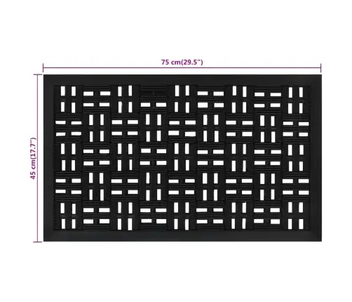 Durvju Paklājs, Taisnstūra Forma, 45X75 Cm, Gumija Vidaxl